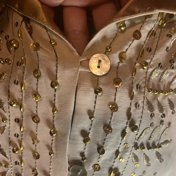 Linea by Louis Dell'Olia 100% Silk Beaded, Sequins& Embroidered Jacket. Size XL - Picture 6 of 7